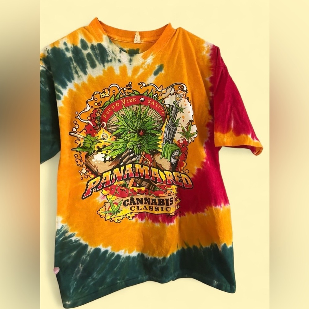 Panama Red Classic Tie Dye Graphic T Shirt - Size Large